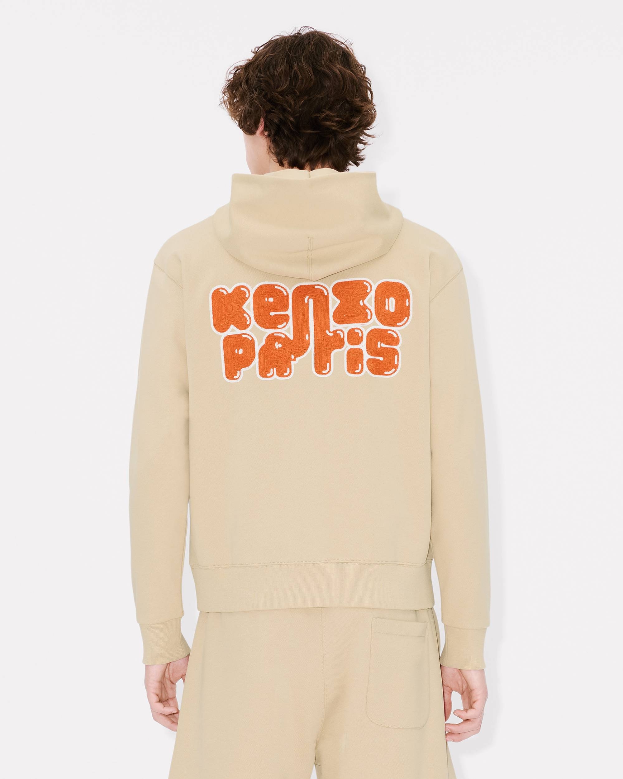 'KENZO Elephant Logo' embroidered full-zip hoodie in cotton - 4