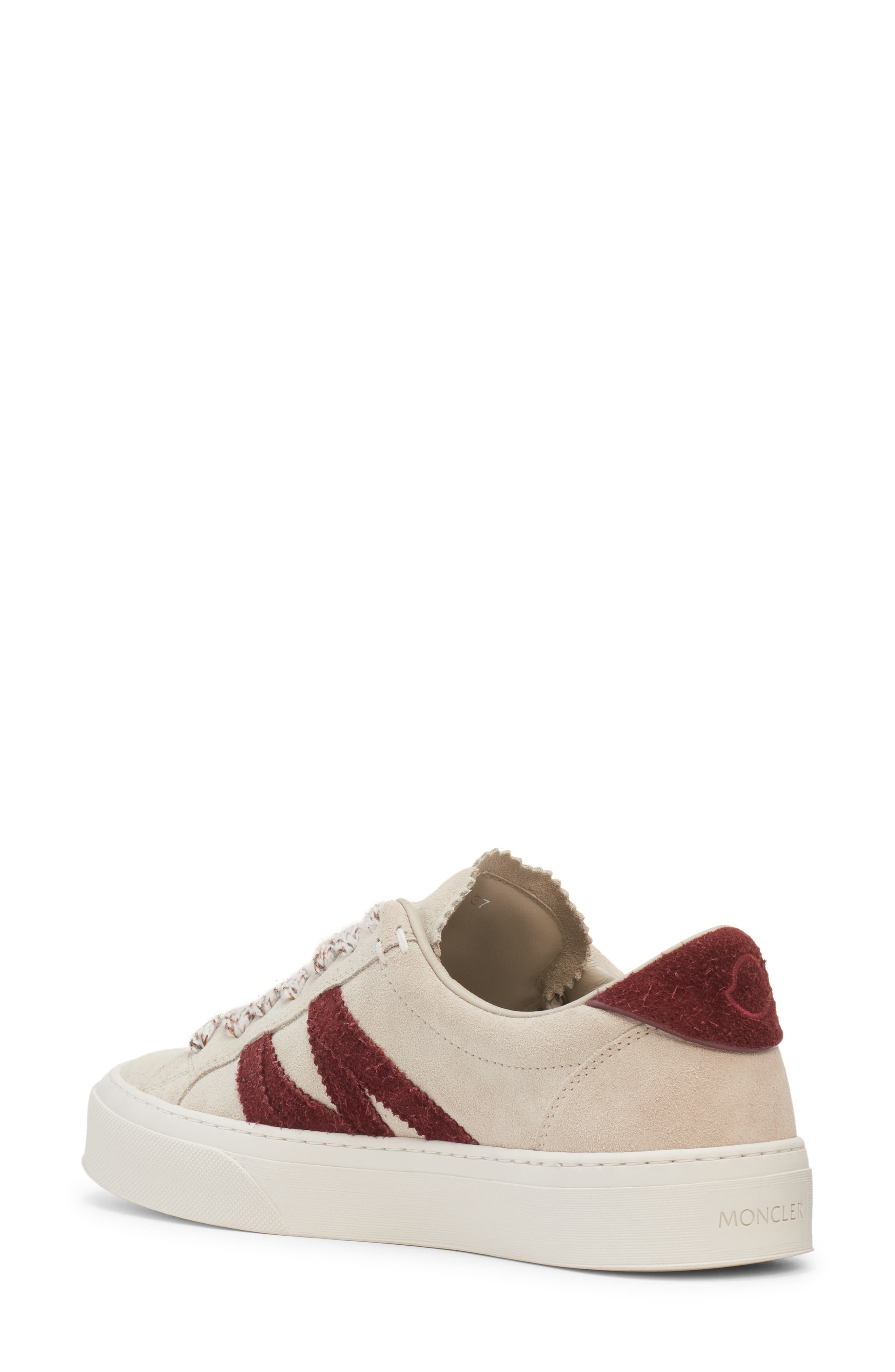 Moncler Monaco2 Suede Low Top Sneaker in Oatmeal at Nordstrom - 2