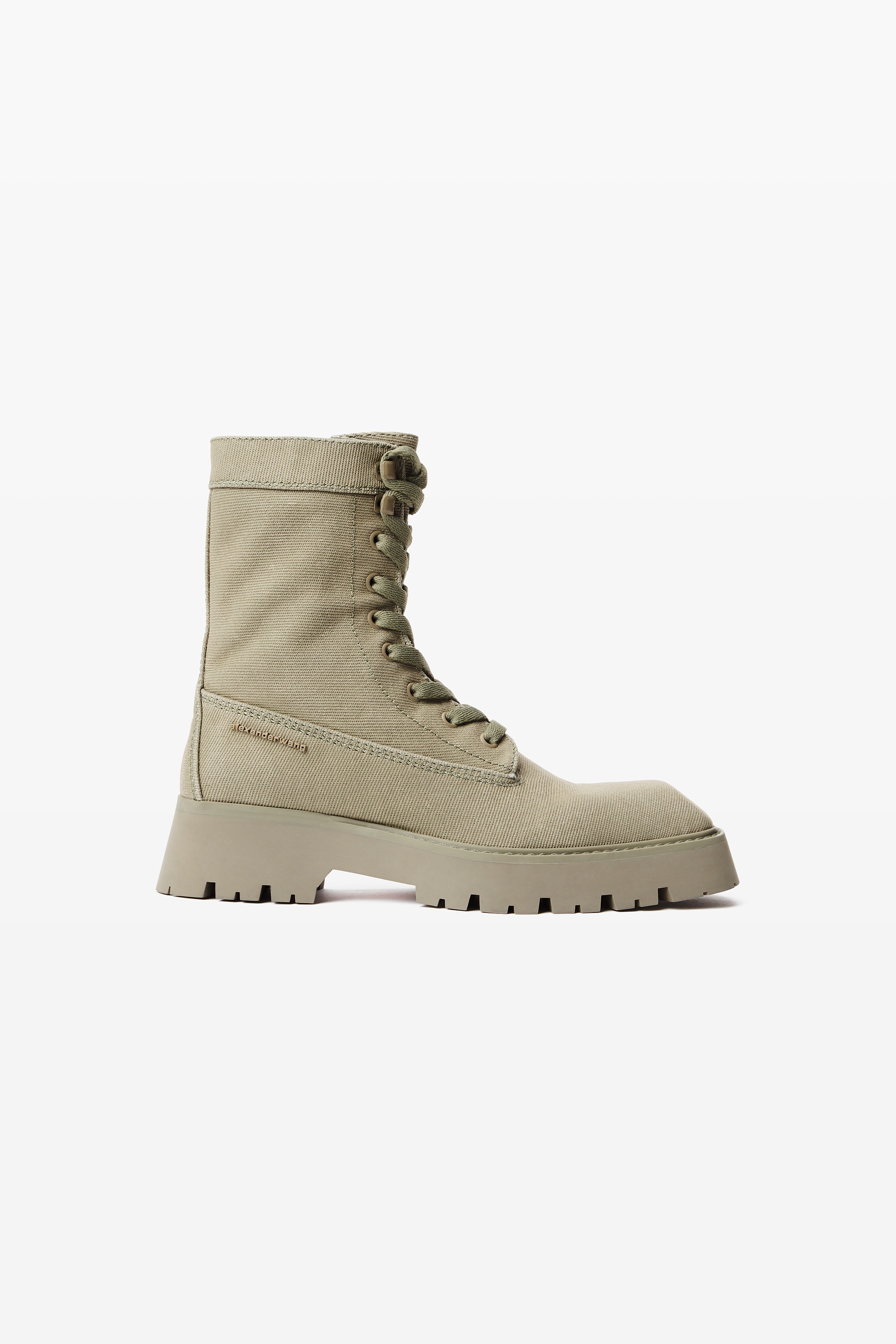 Throttle Lace-Up Ankle Boot in Waxed Canvas - 1