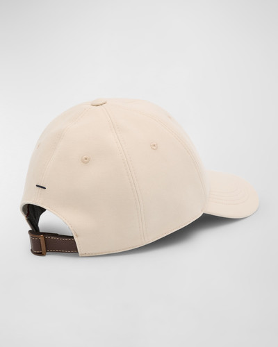 Brunello Cucinelli Men's Crest Logo Denim Baseball Hat outlook