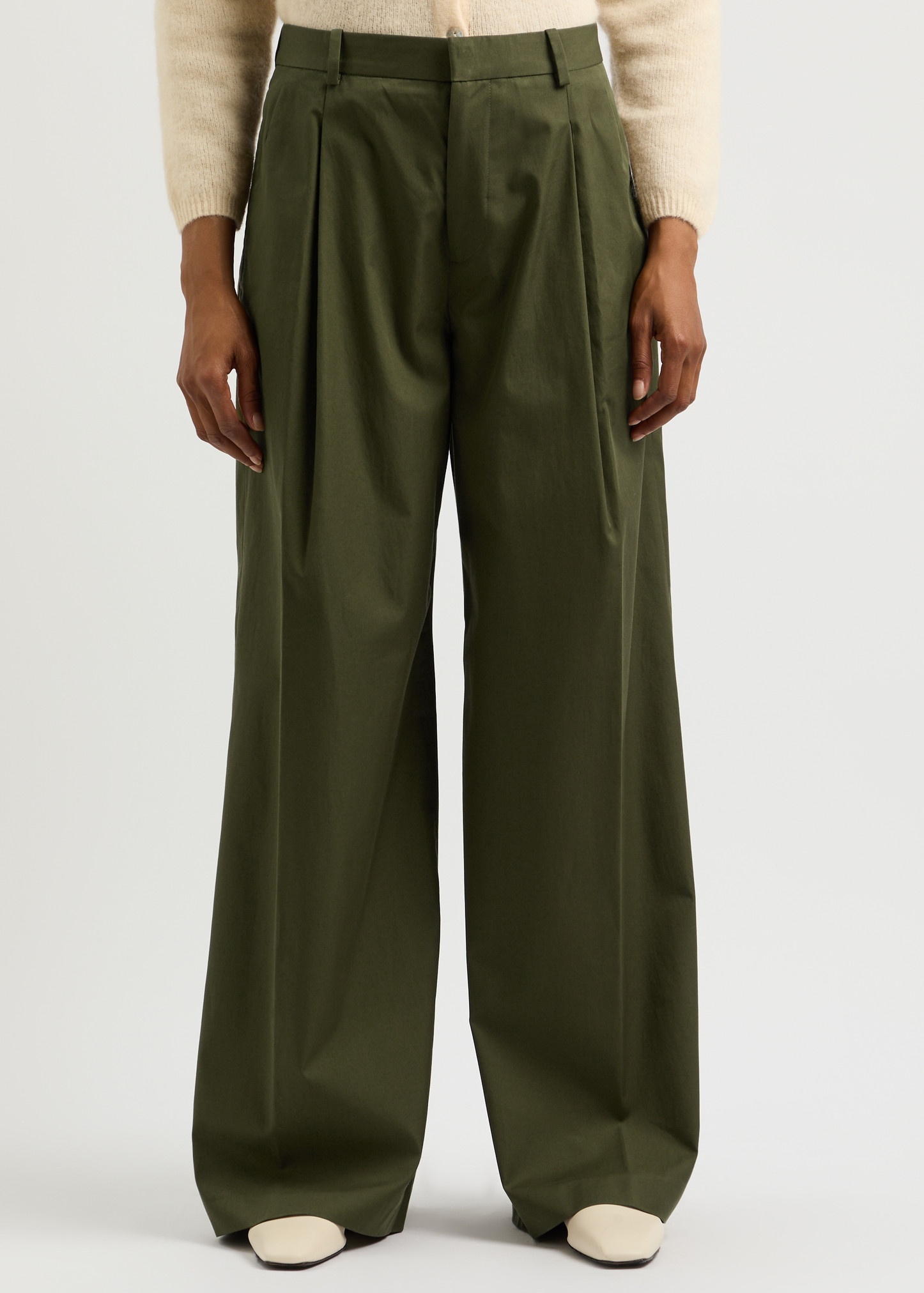 Wide-leg cotton trousers - 2