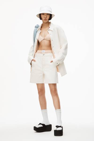 Alexander Wang INVISIBLE ZIP BOY SHORT IN DENIM outlook