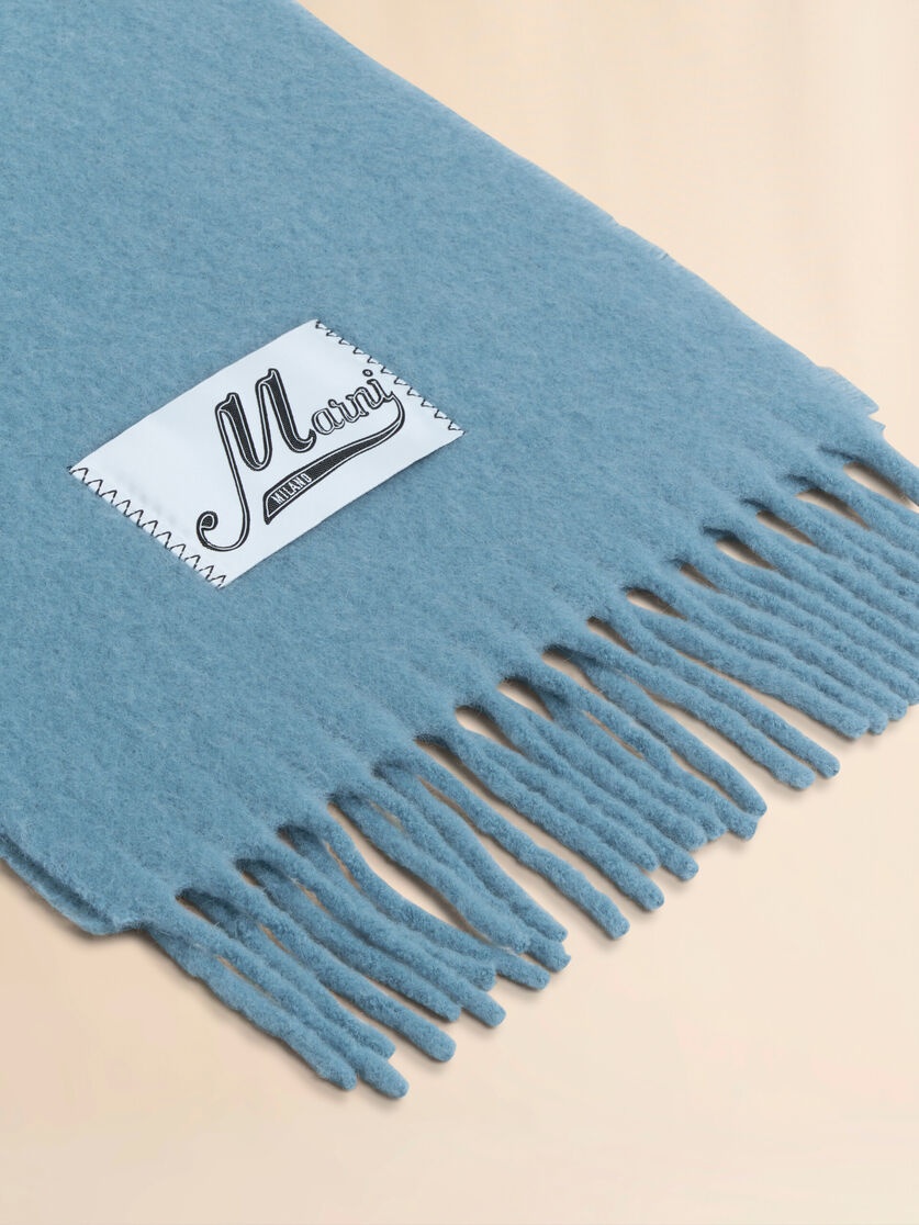 BRIGHT BLUE ALPACA SCARF - 3