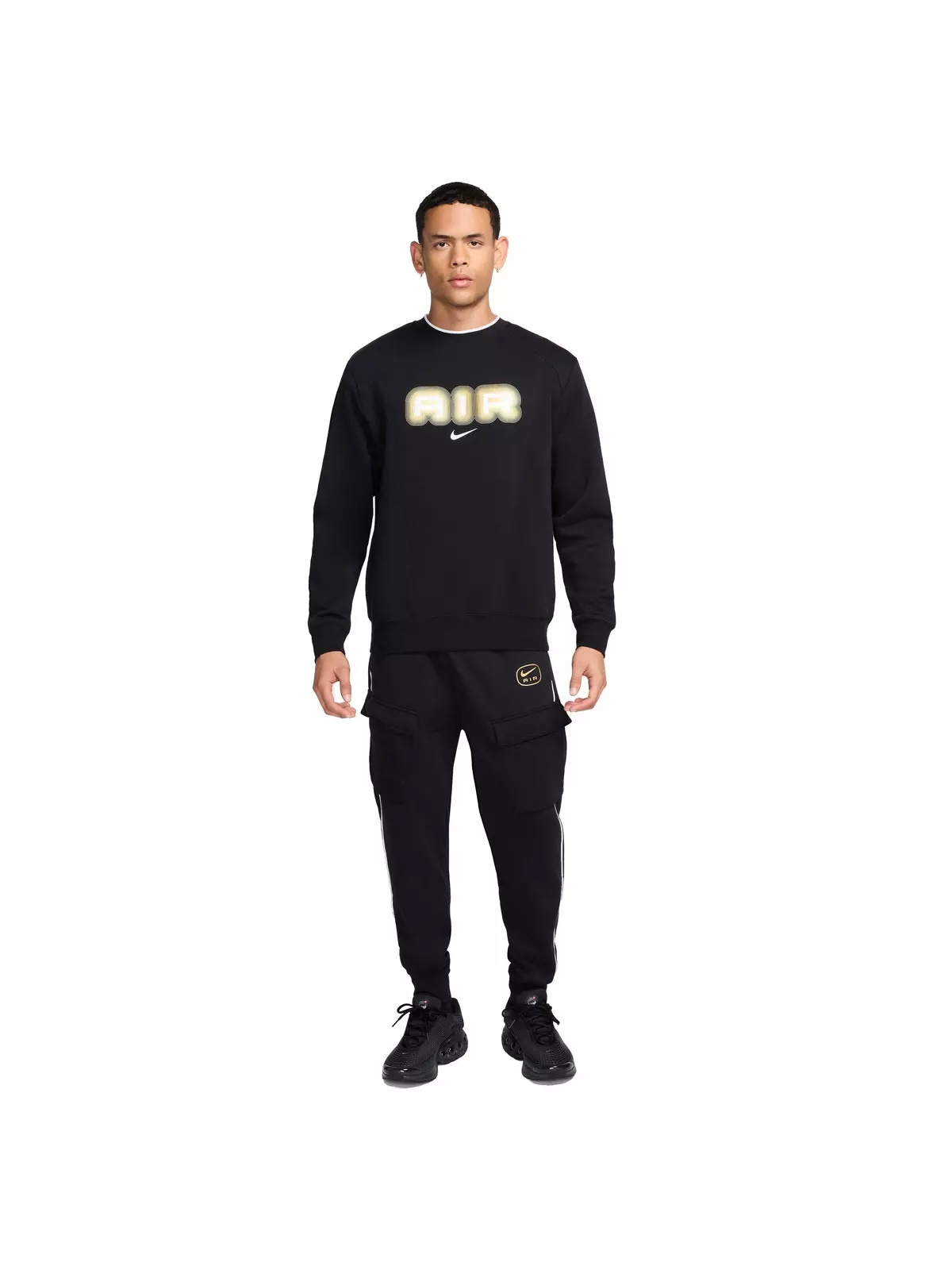 Men's Air Fleece Crew-Neck Sweatshirt - Black - 4