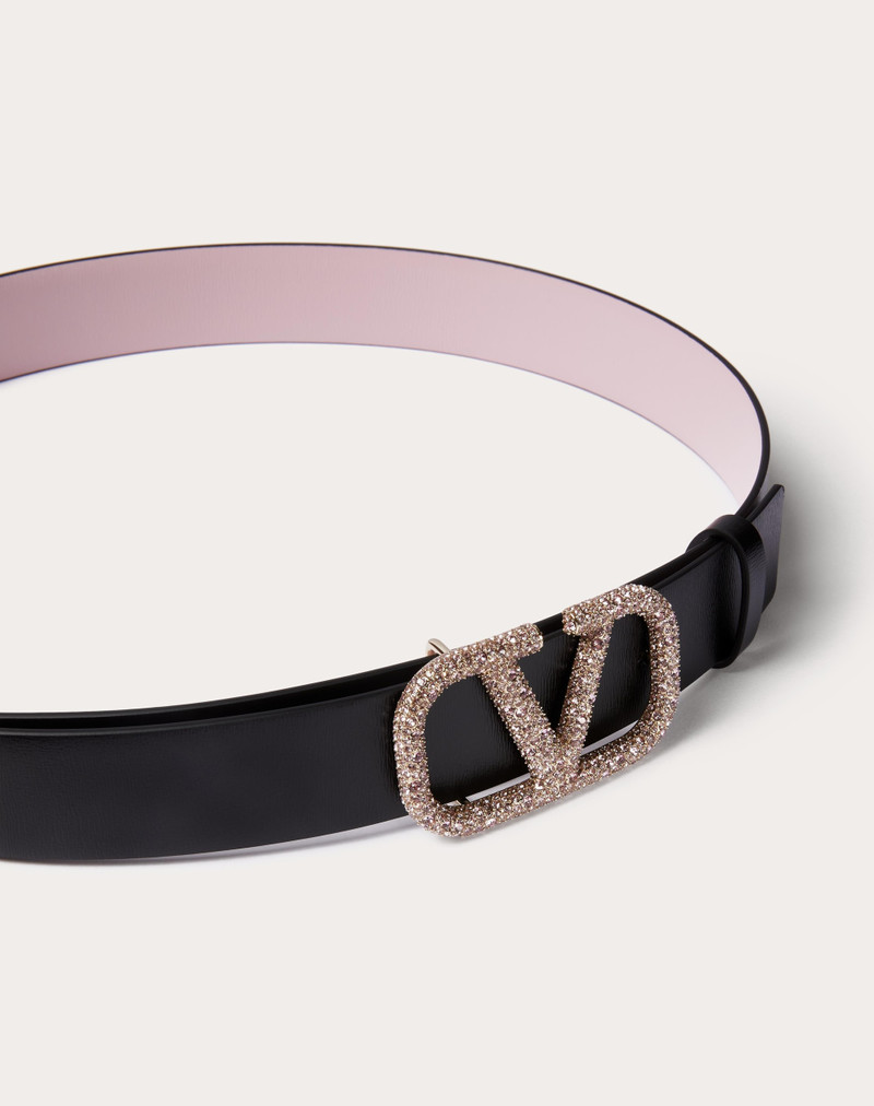 VLOGO SIGNATURE REVERSIBLE SHINY CALFSKIN BELT 30 MM 4