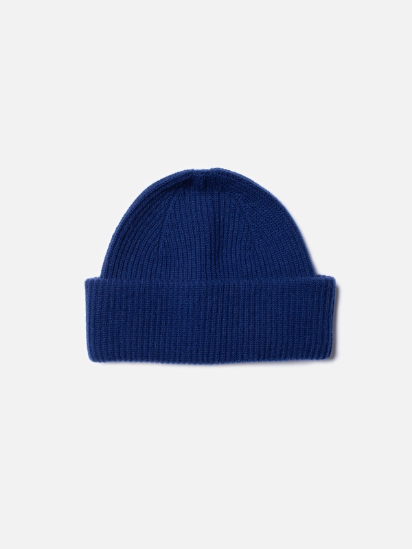 【関税込み】Nudie Jeans ブルー リブ ビーニー Nudie Jeans Wool Beanie Royal Blue | REVERSIBLE