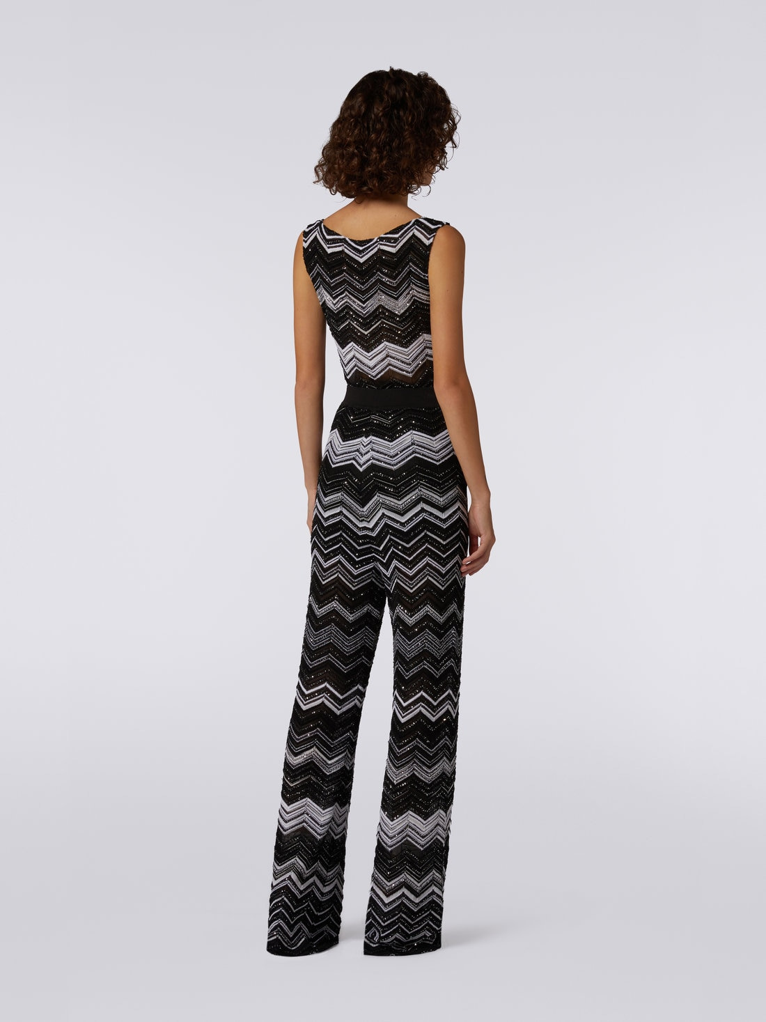 Viscose chevron trousers with sequins - 4
