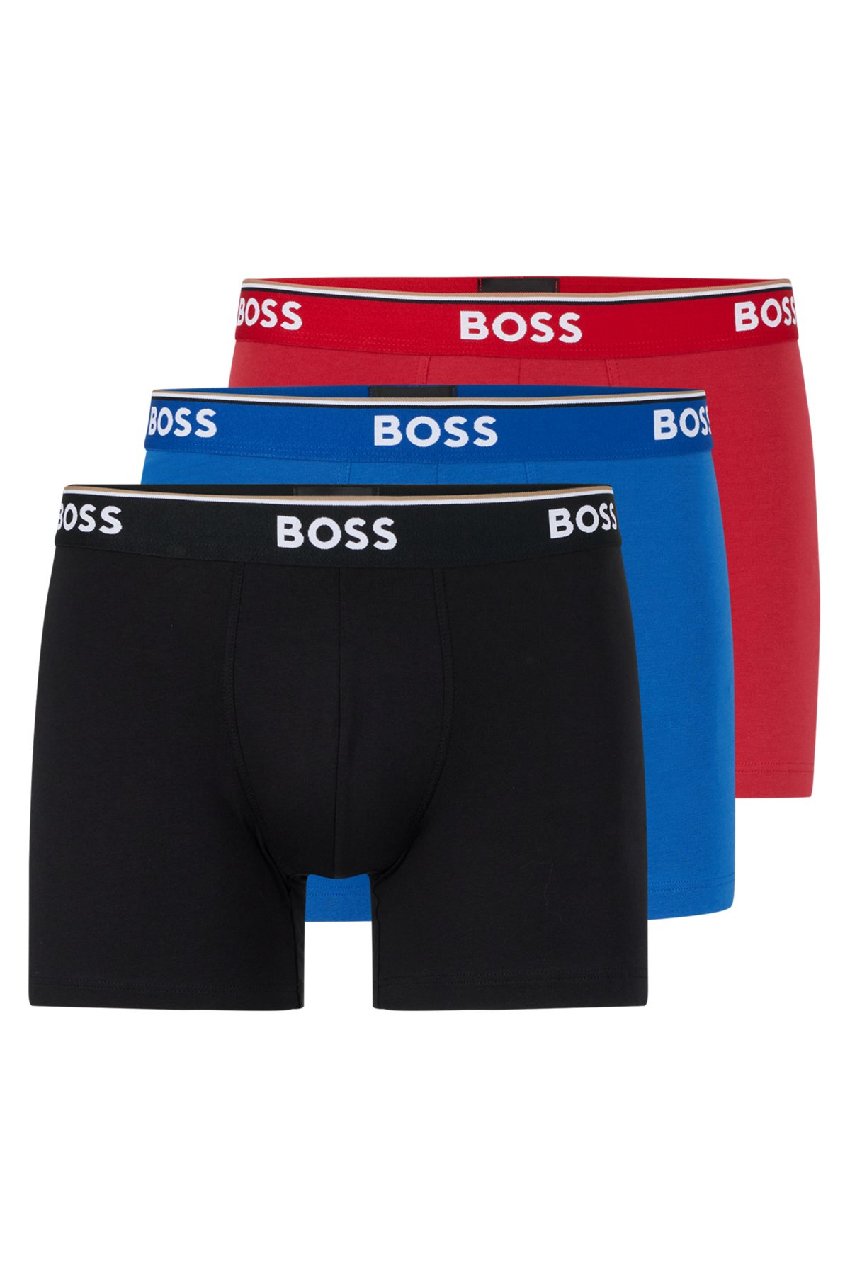 THREE-PACK OF STRETCH-COTTON BOXER BRIEFS WITH LOGOS - 1