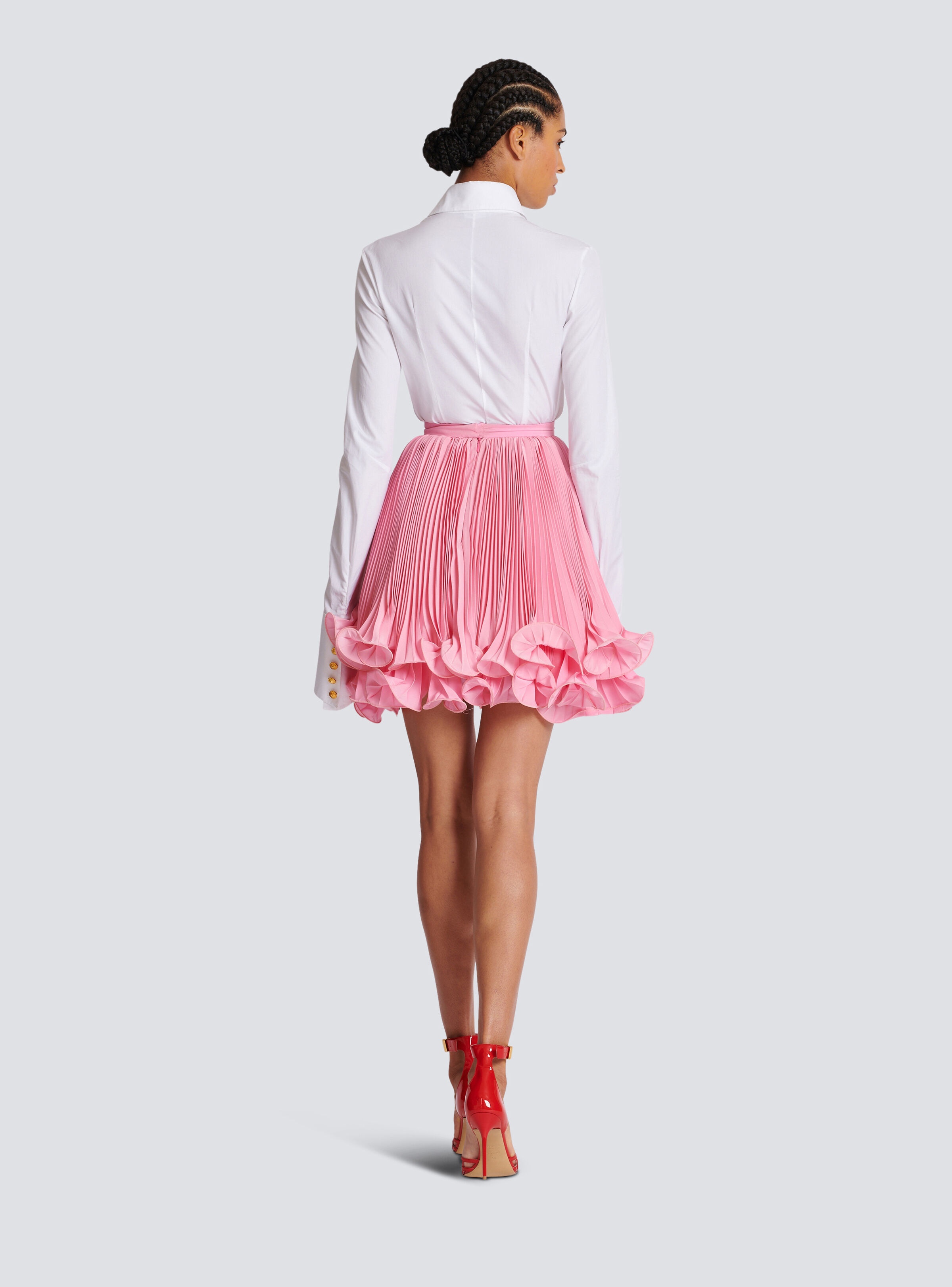 Pleated skirt with ruffles - 4