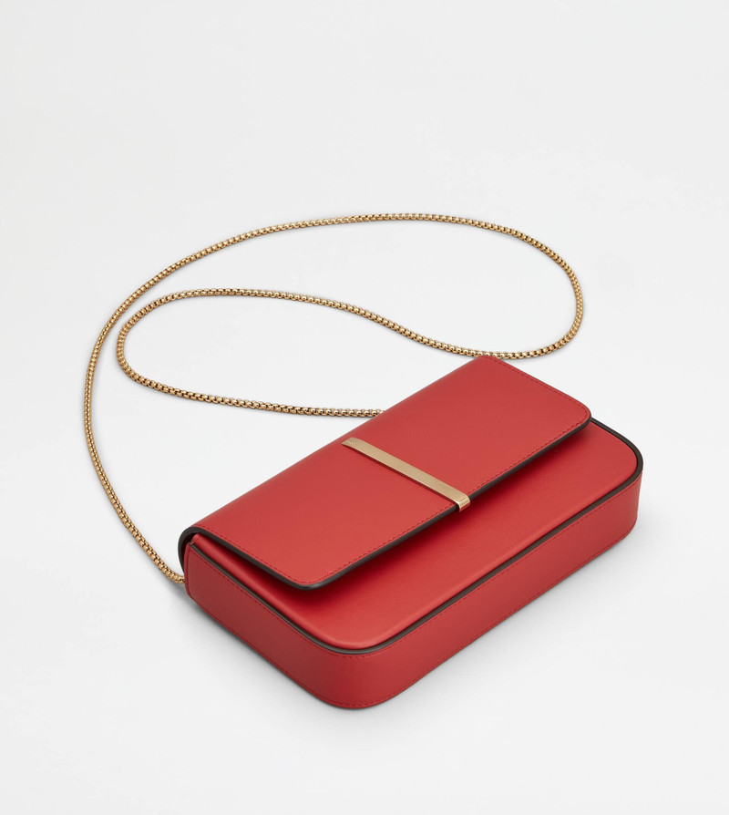 TOD'S DI BAG FOLIO IN LEATHER MINI - RED 4
