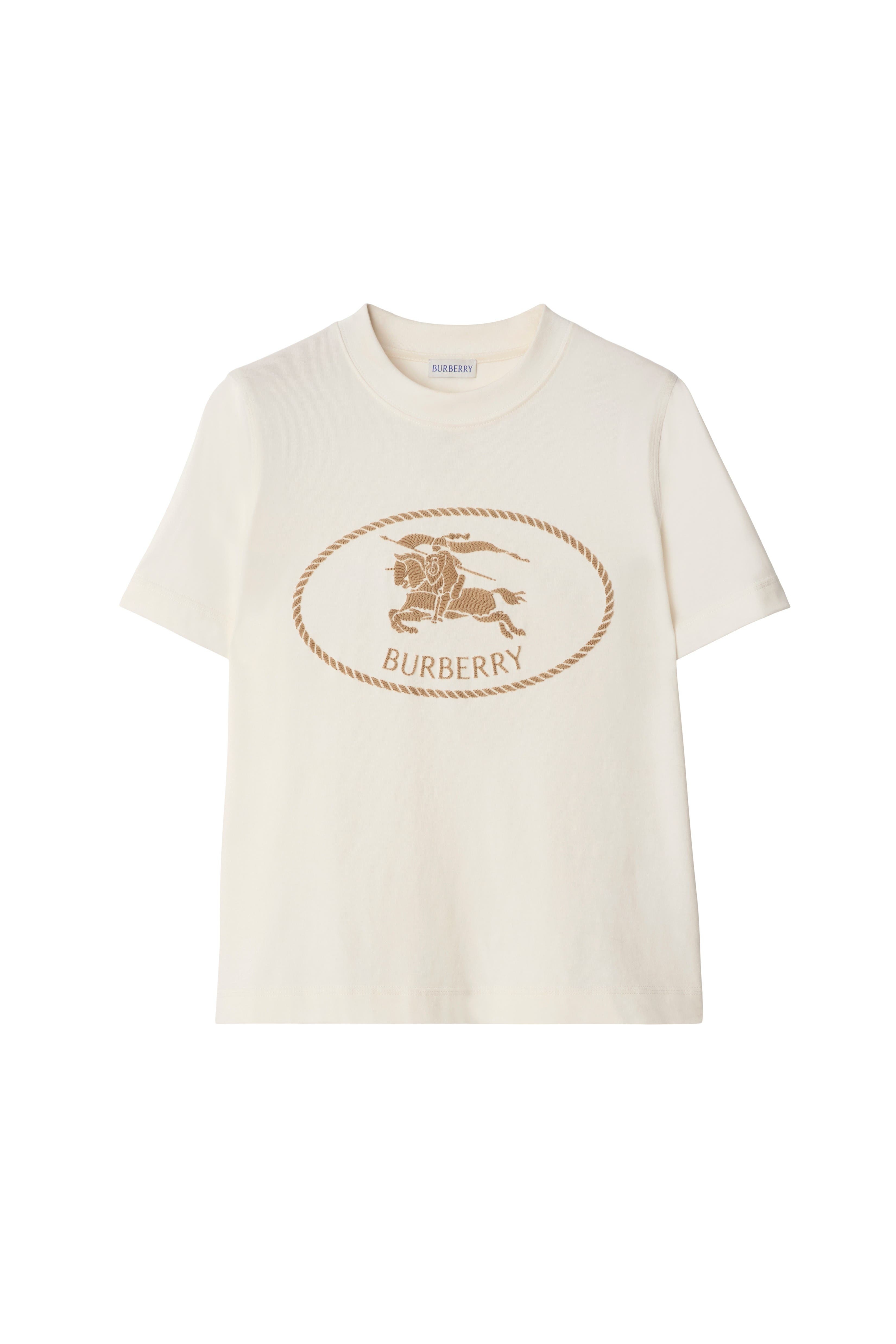 burberry Knight Stamp Cotton T-shirt in Chalk at Nordstrom - 2