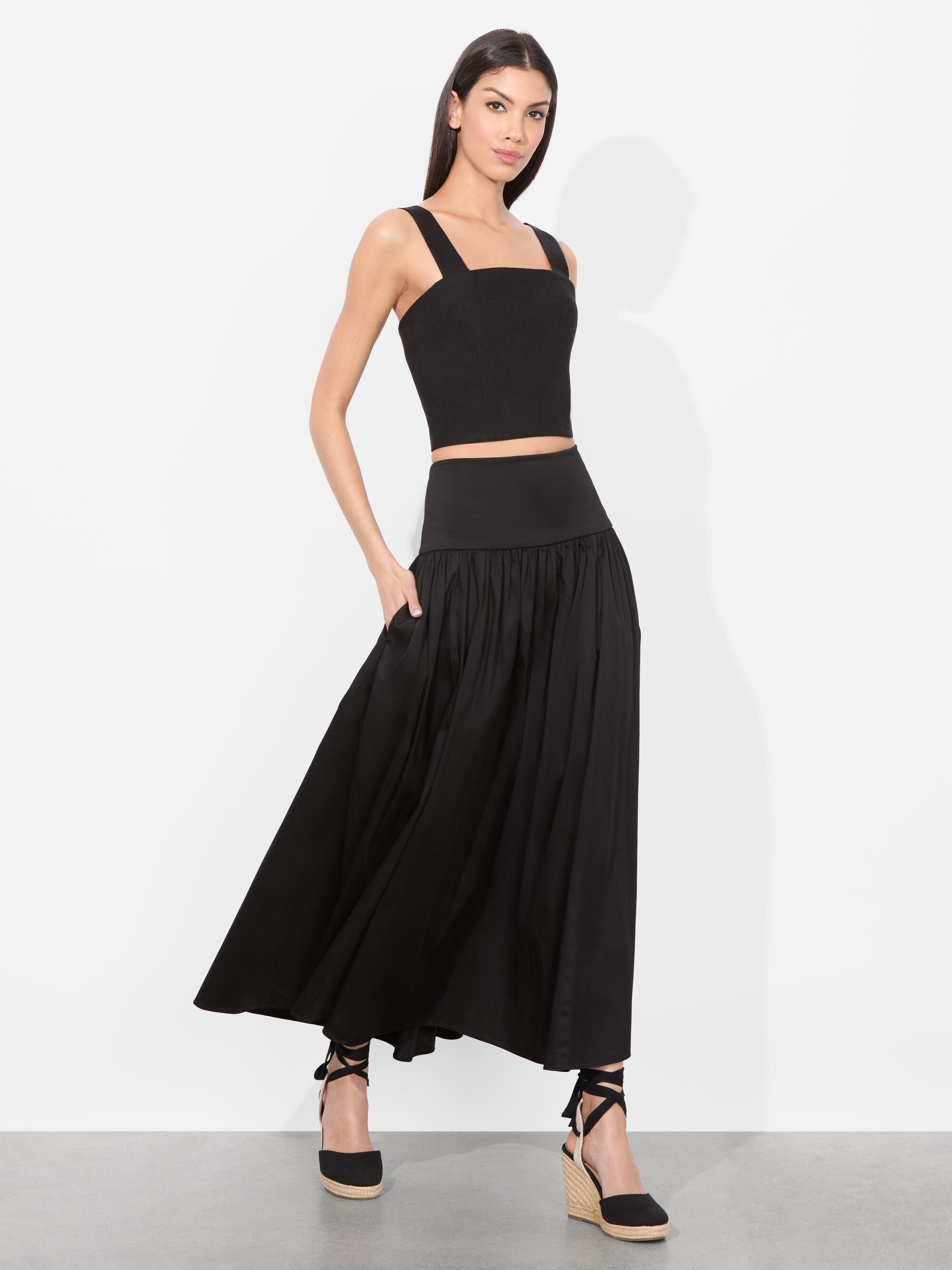 ORIANA DROP WAIST MIDI SKIRT - 6
