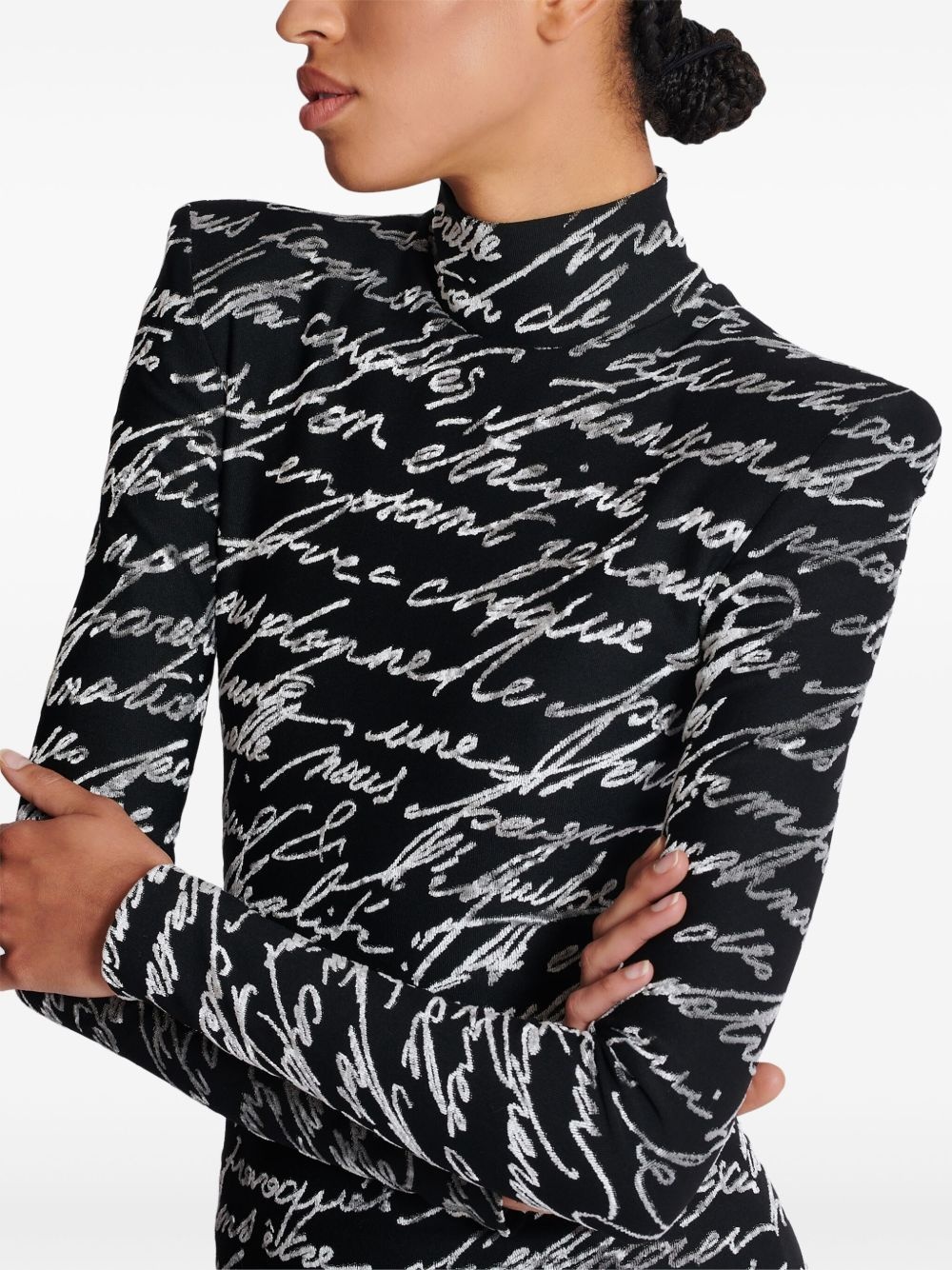 all-over slogan-print maxi dress - 7