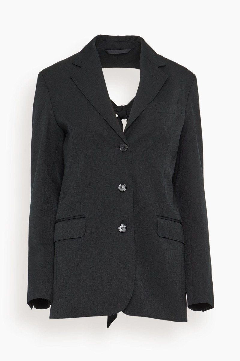 Simone Rocha Back Cut Out Bow Detail Jacket in Black outlook