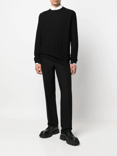 VERSACE La Greca jacquard wool jumper outlook