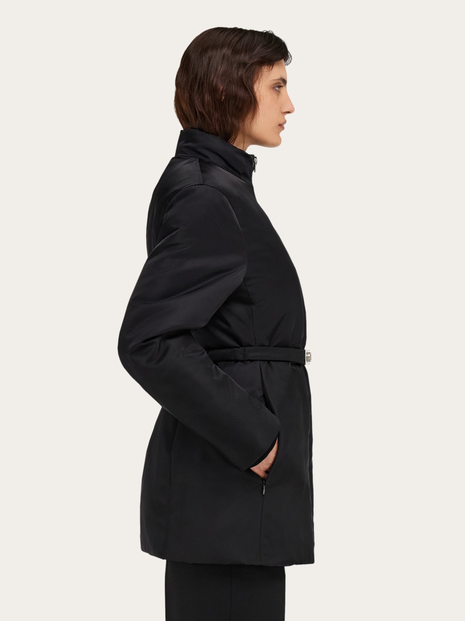 Mid length padded jacket with Hug belt - 3