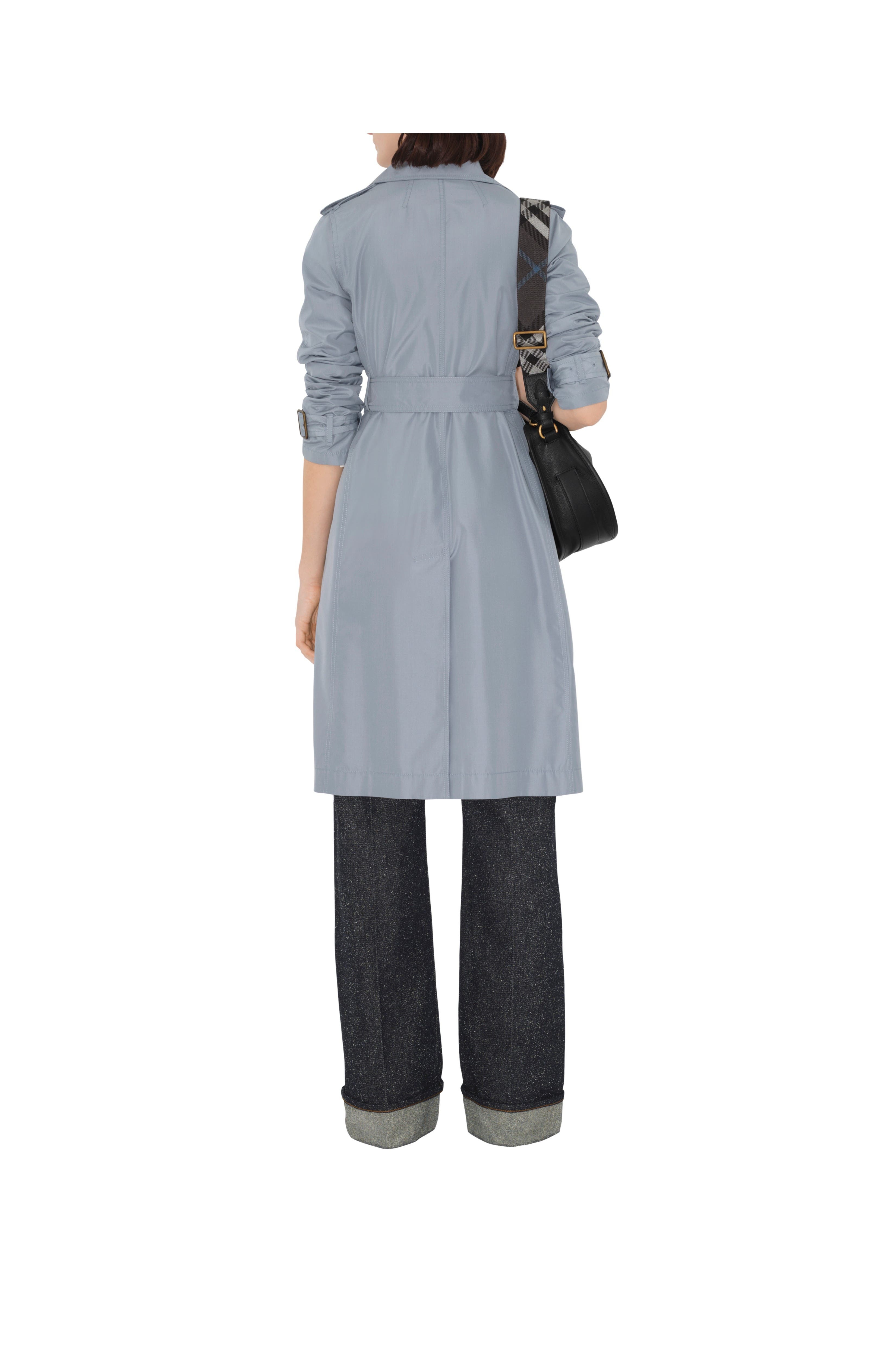 burberry Long Silk Trench Coat in Gale at Nordstrom - 4