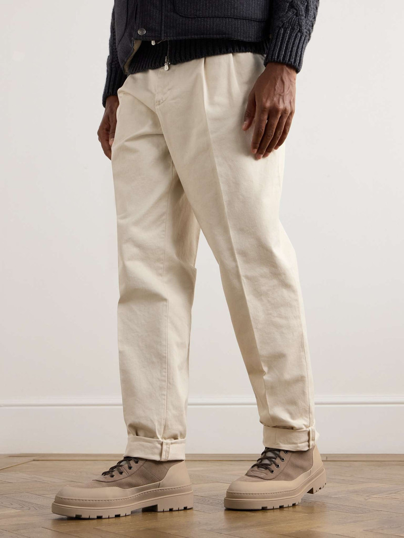 Brunello Cucinelli Rubber and Leather-Trimmed Pebble-Grain Nubuck and Mesh Hiking Boots outlook