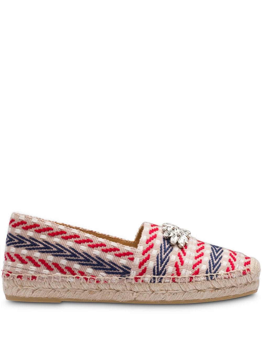 crystal-embellished geometric-pattern espadrilles - 1