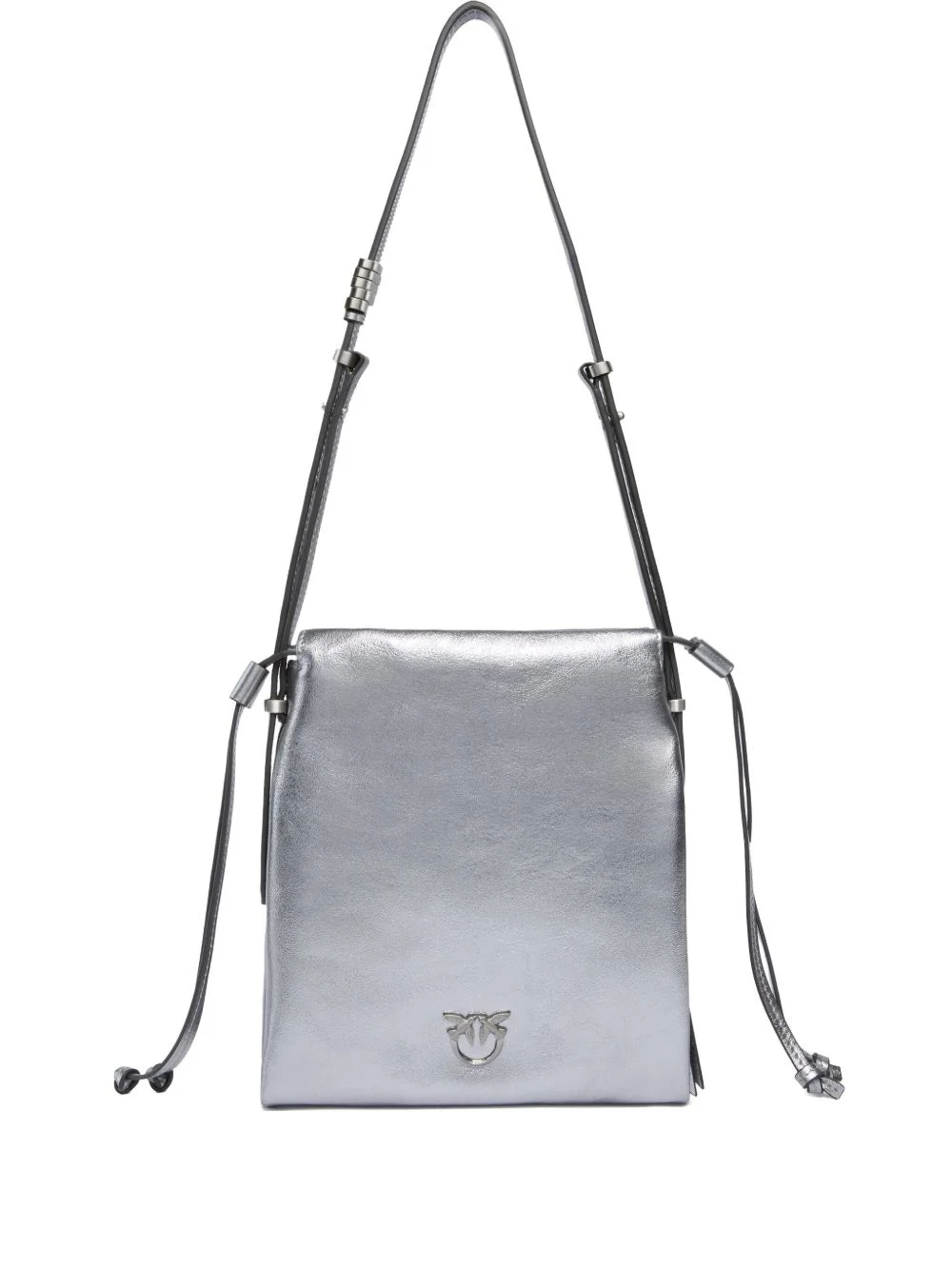 metallic-leather drawstring shoulder bag - 1