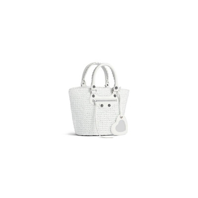 BALENCIAGA Women's Le Cagole Small Panier in White outlook