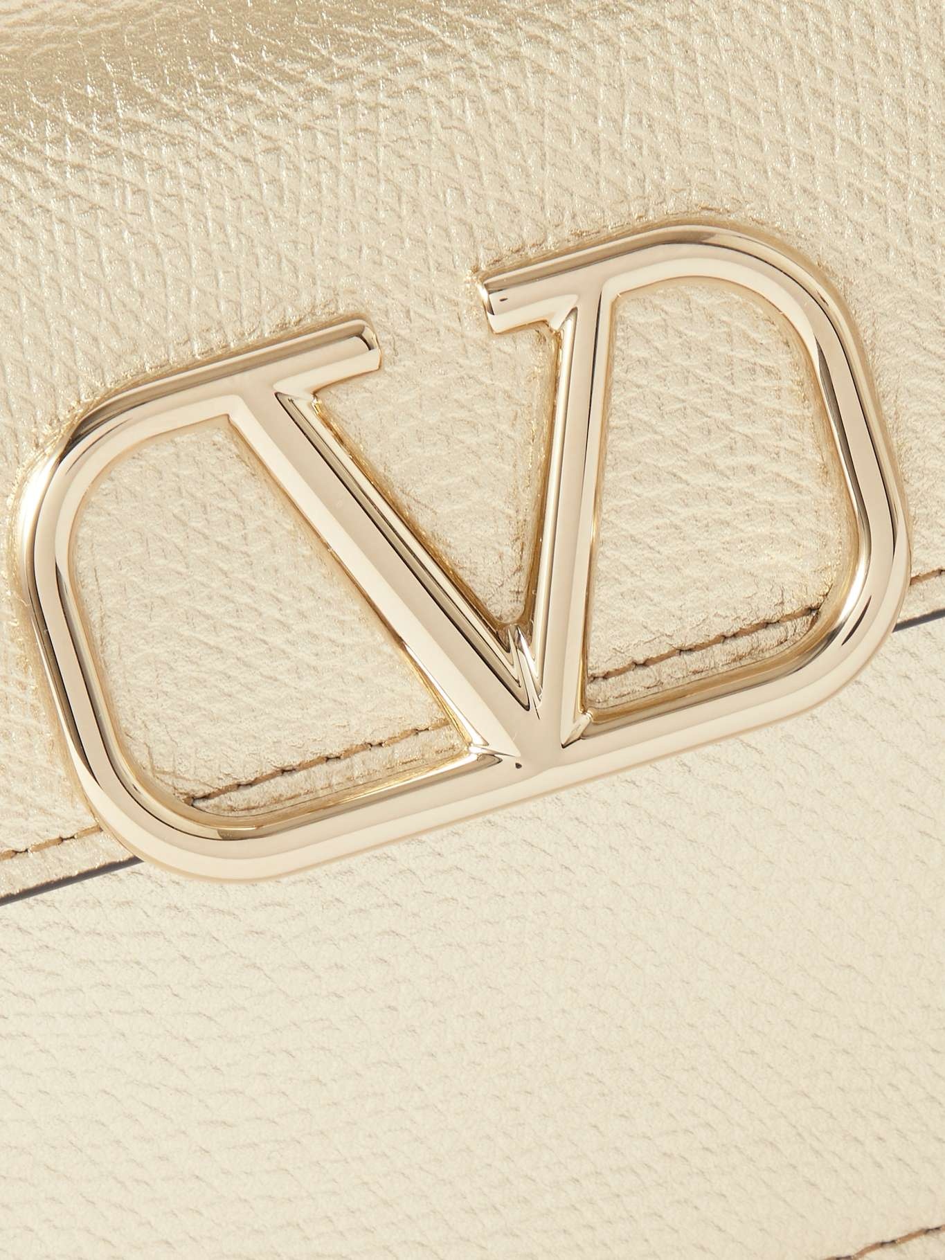 VLOGO metallic textured-leather wallet - 4