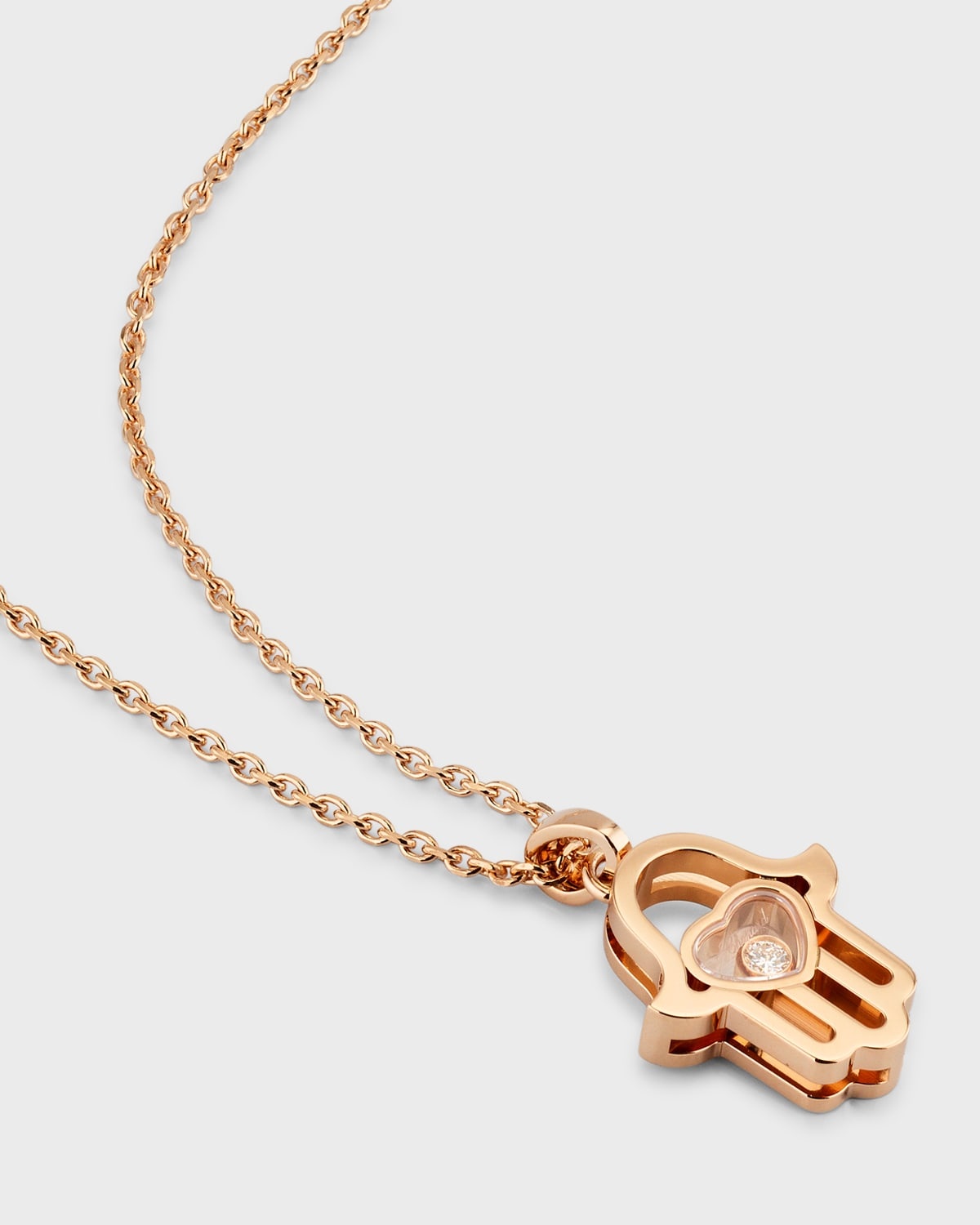Happy Diamonds 18K Rose Gold Diamond Hamsa Pendant Necklace - 3