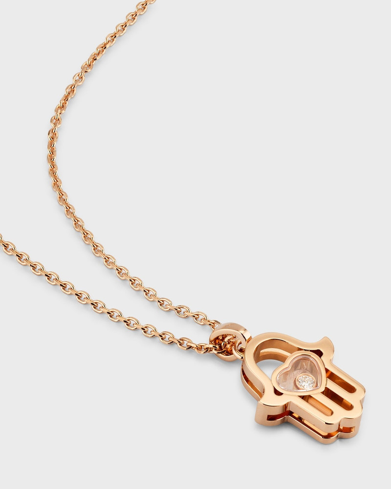 Happy Diamonds 18K Rose Gold Diamond Hamsa Pendant Necklace 3