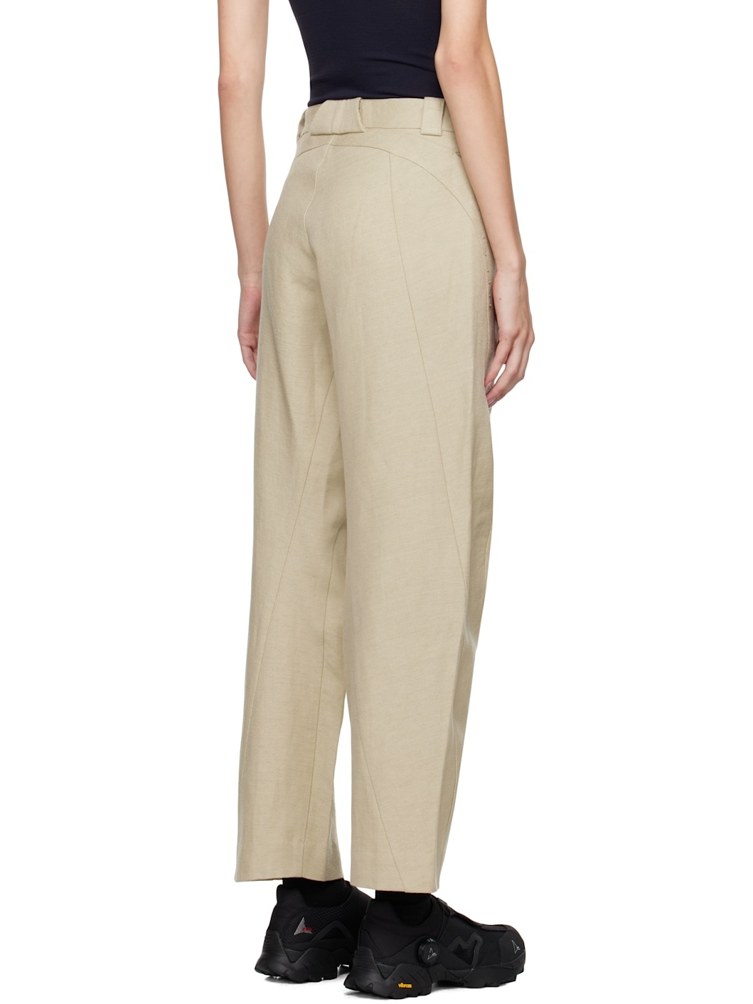 Beige Bent Trousers - 3
