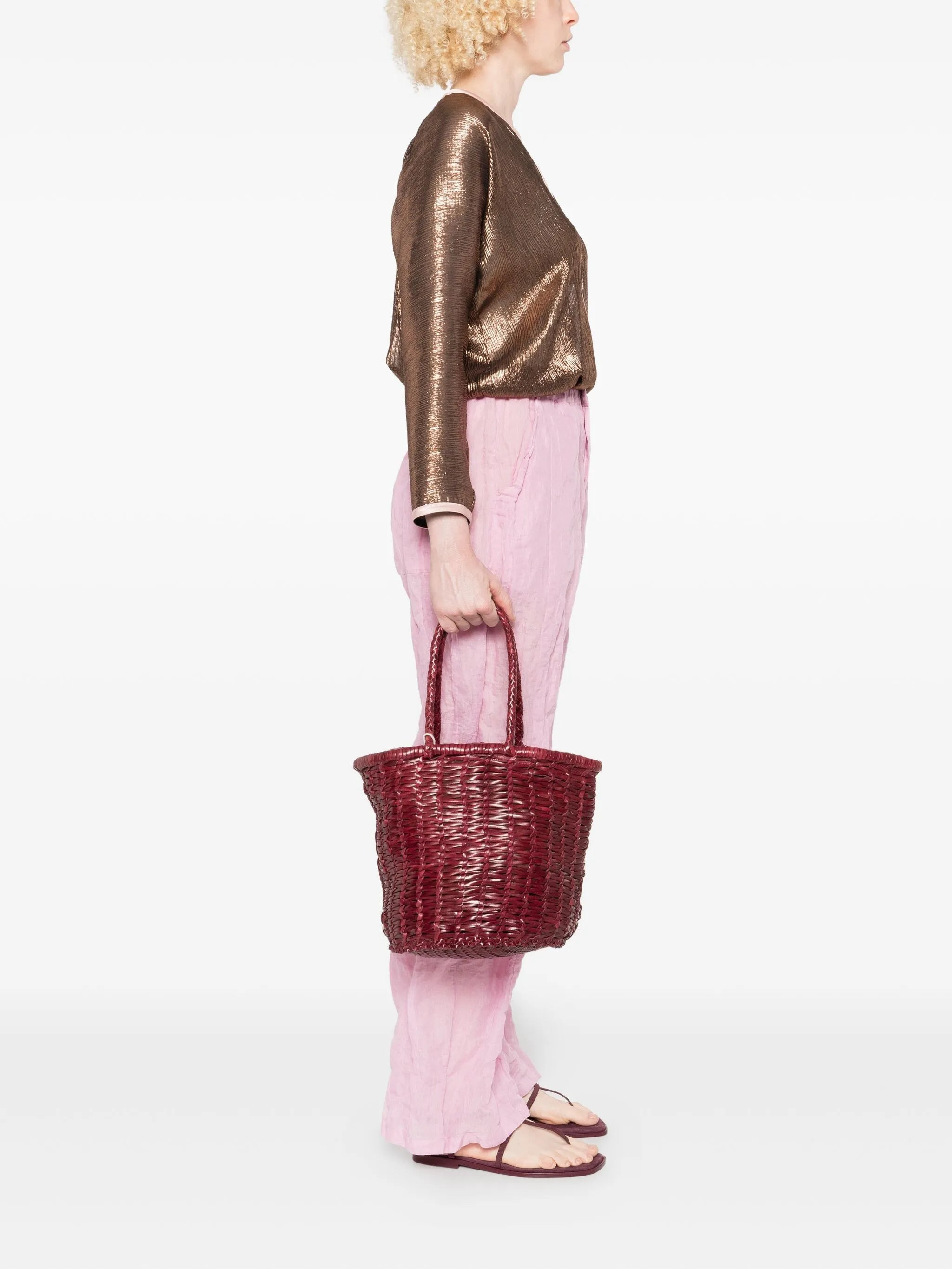 Dragon Diffusion Braided Leather Bucket Bag - 3