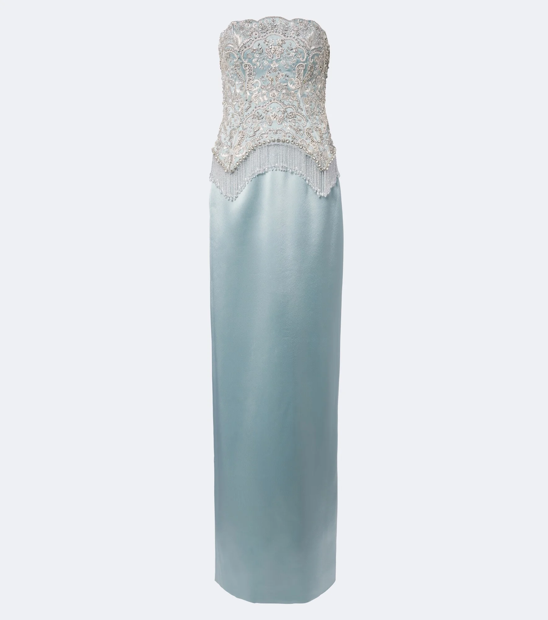 Embellished satin corset gown - 1