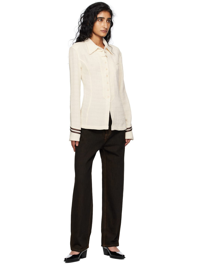 OPEN YY Beige Sailor Cuffs Shirt outlook