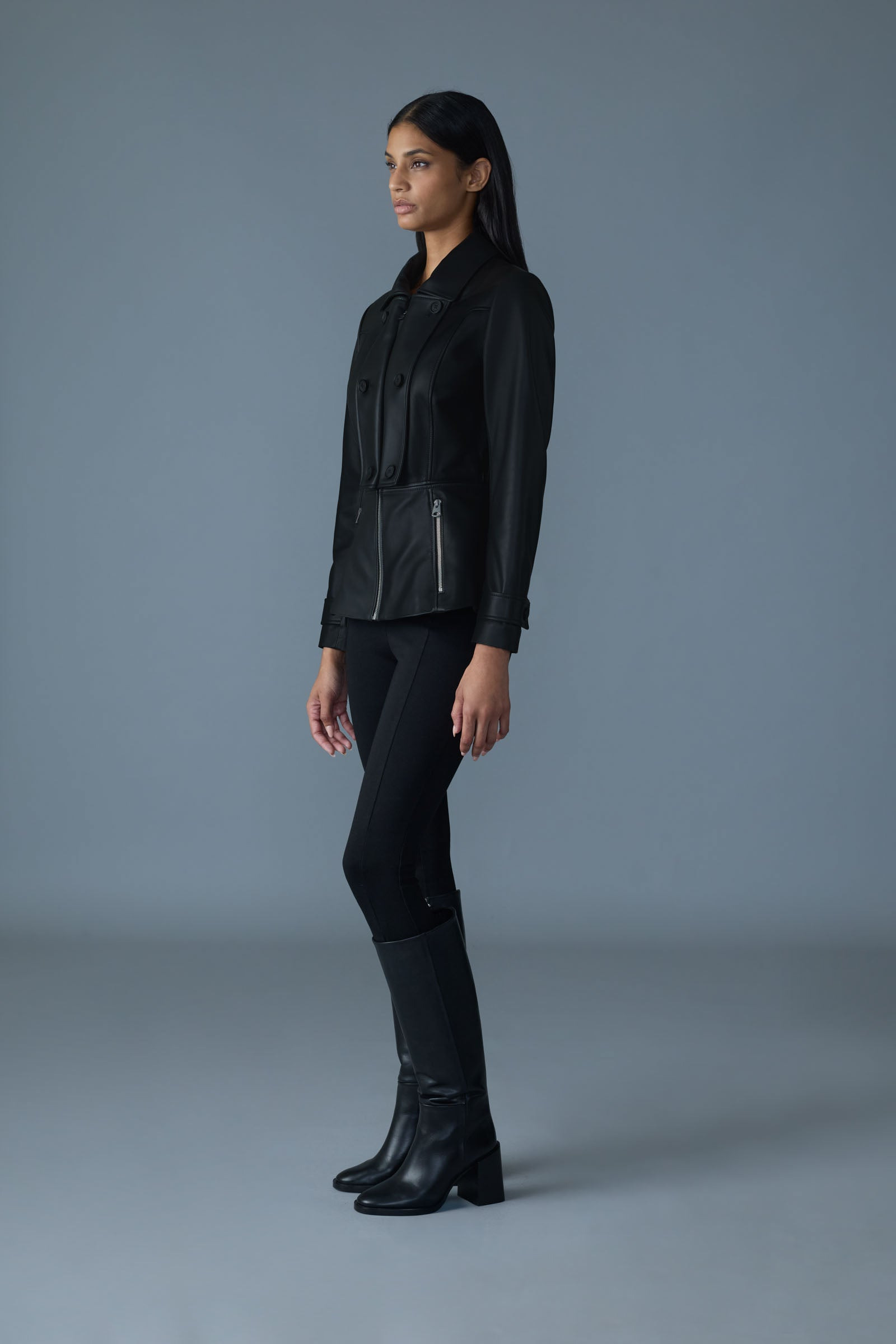 BARBARA Fitted Lamb Leather Jacket - 3