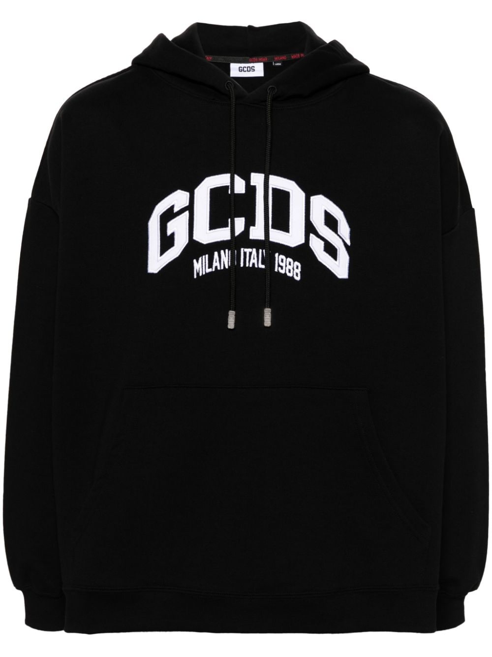 embroidered-logo cotton hoodie - 1