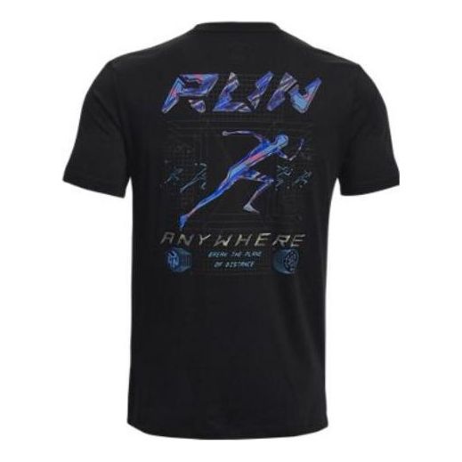 Under Armour Run Anywhere T-Shirt 'Black Multi' 1374424-001 - 2