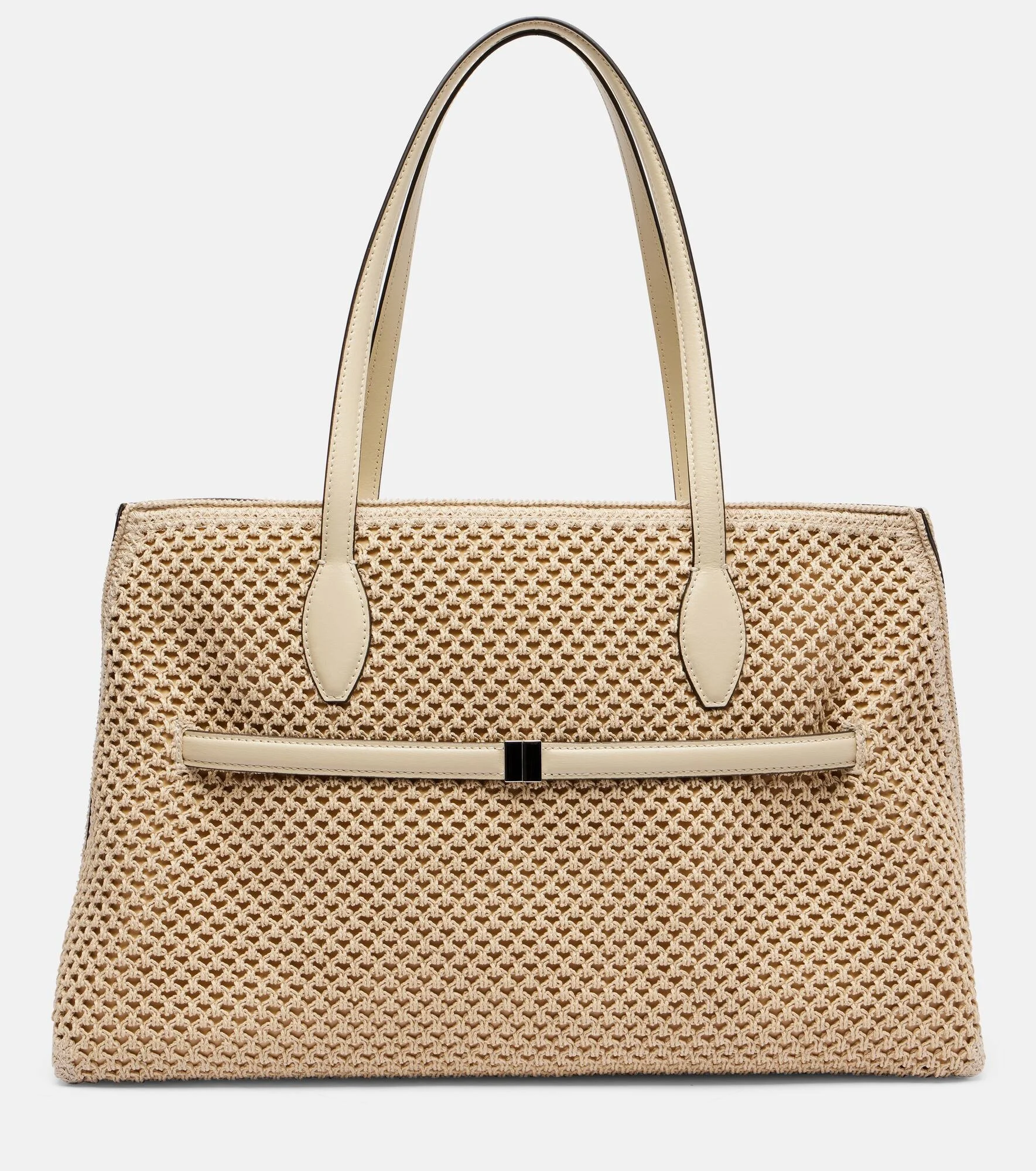 Lounge Large leather-trimmed tote bag - 1