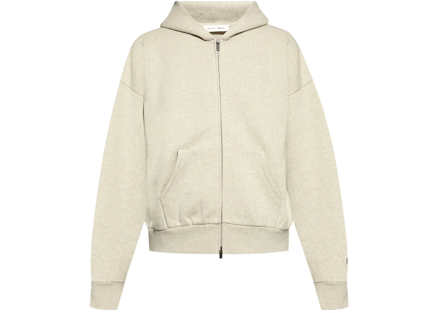 Fear of God Essentials Fleece Zip Up Hoodie Heather Stone - 1