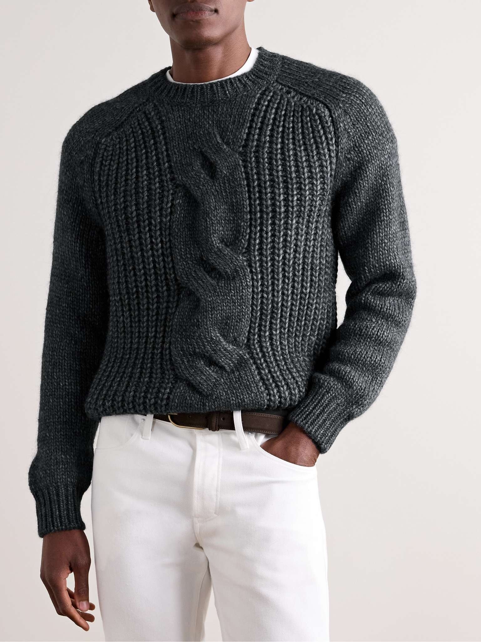 Ribbed Cable-Knit Sweater - 3