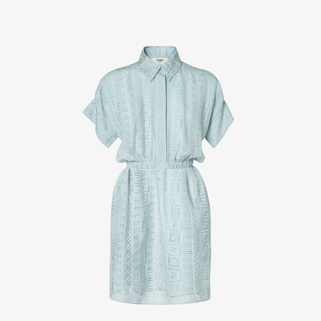 Dress Light blue burnout silk blend dress - 1