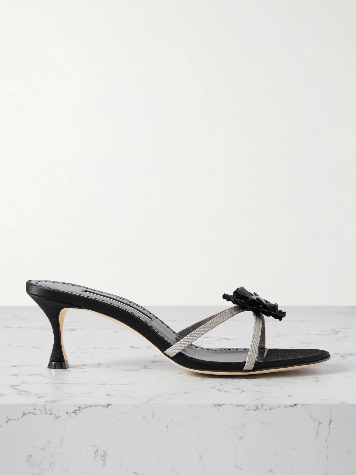 Paliss 50 Appliquéd Grosgrain Mules - 1