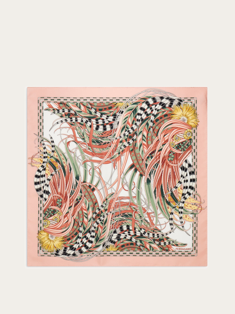 Rooster print silk scarf 1