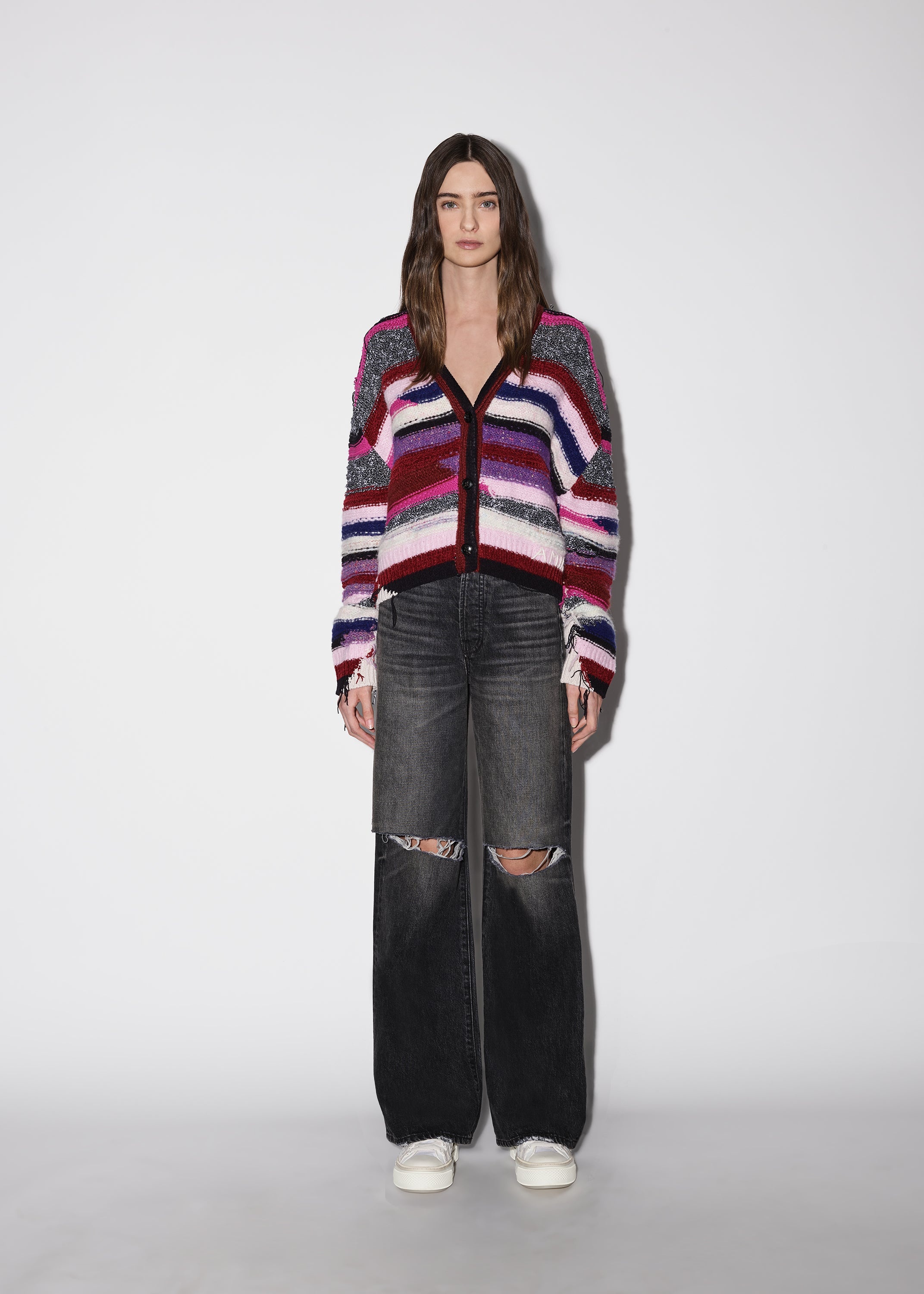 MULTI YARN STRIPE CARDIGAN - 2