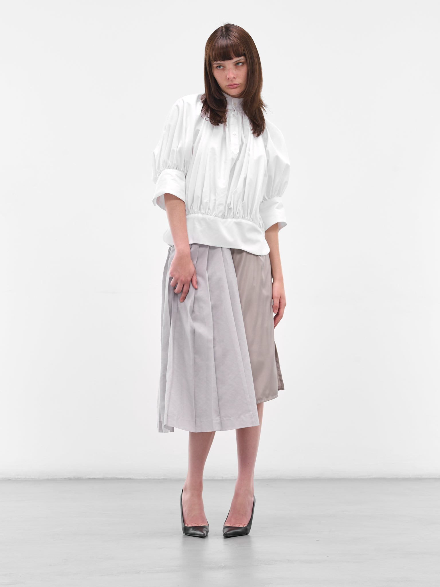Gray Deconstructed Asymmetric Midi Skirt - 6