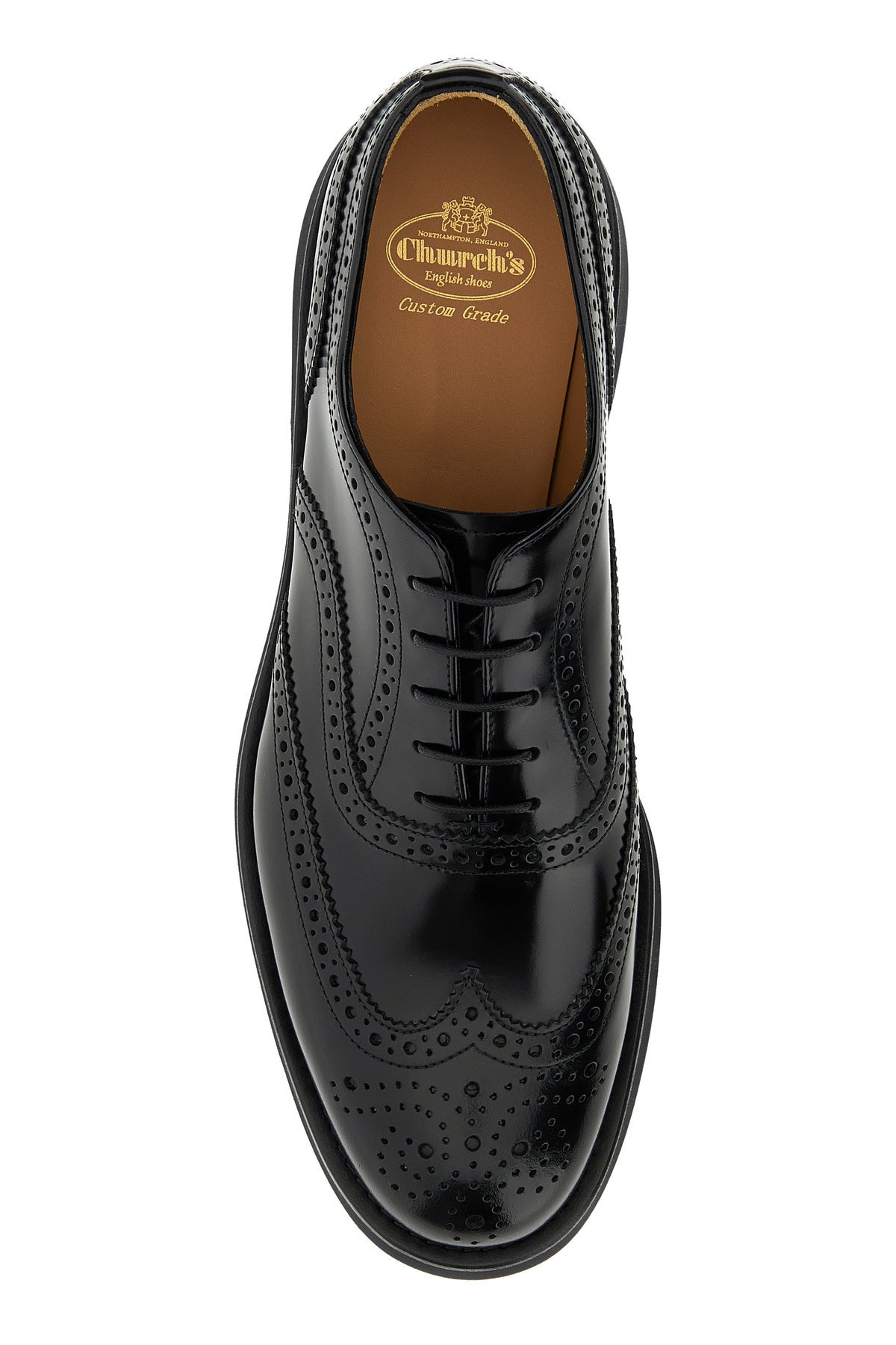 Black leather Burwood lace-up shoes - 4