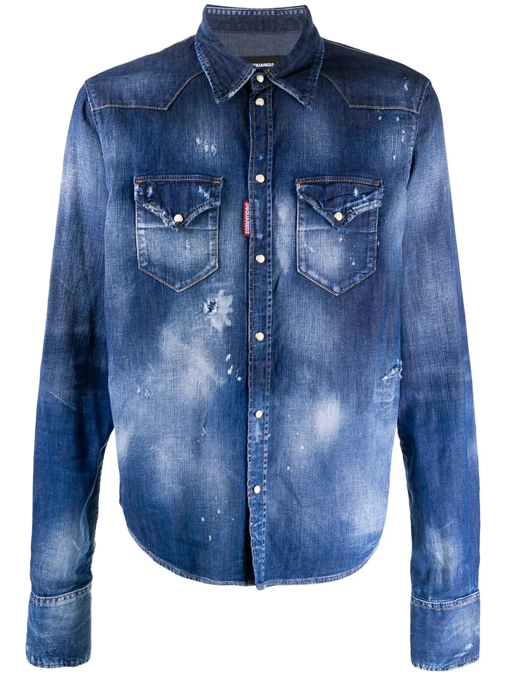 distressed denim shirt - 1