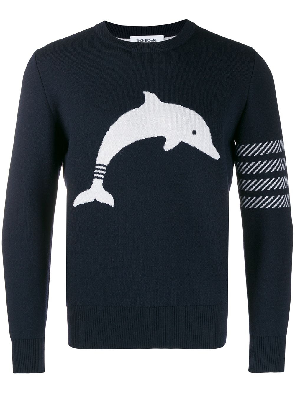 Navy Dolphin Icon crew neck Pullover - 1