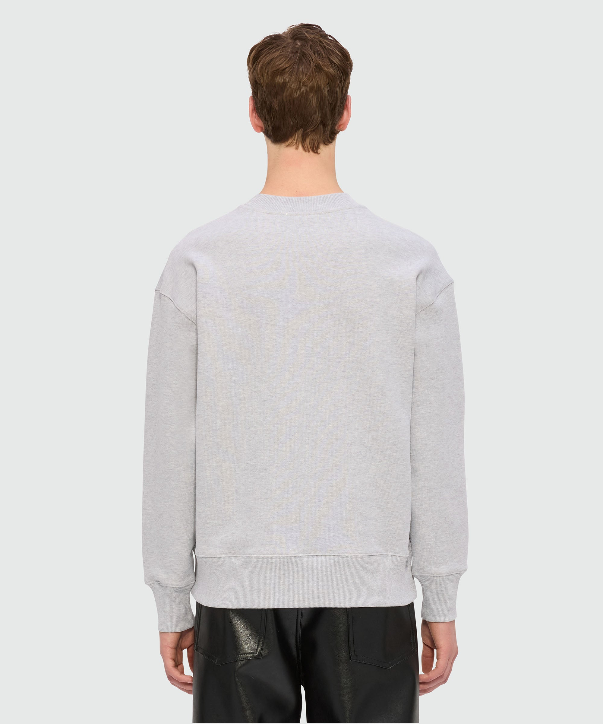 Grey melange jersey sweatshirt with MSGM patch - 3