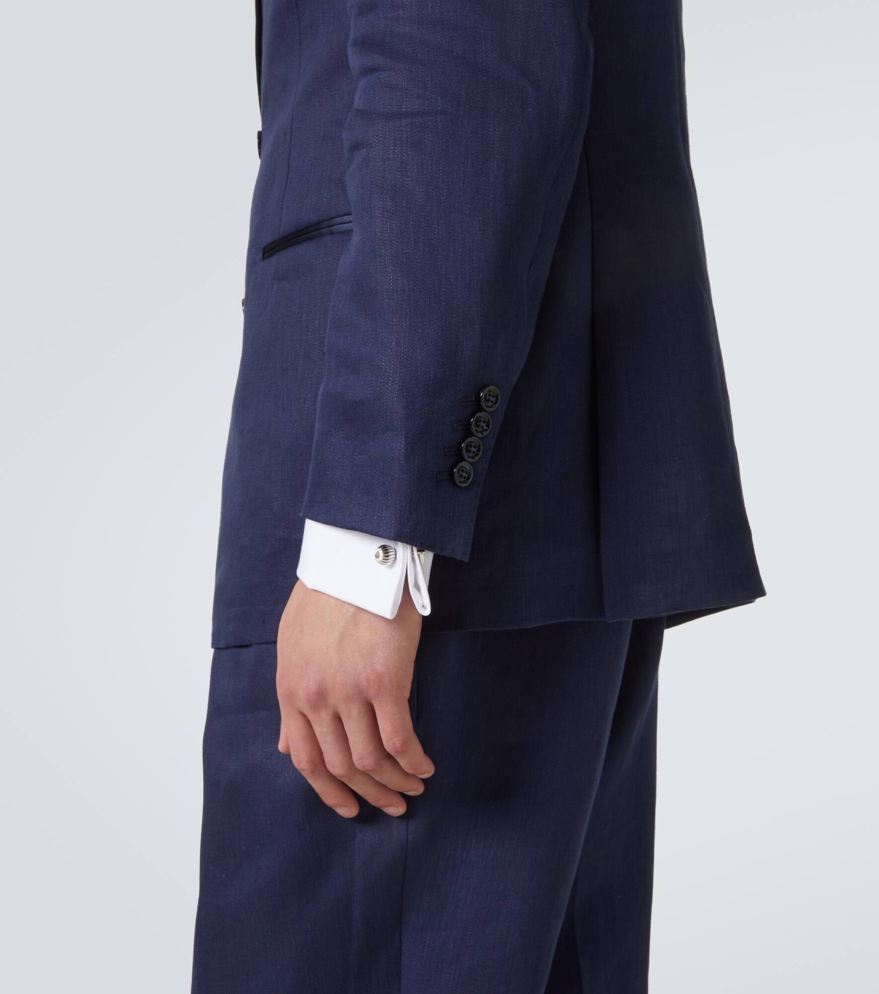 Double-breasted linen tuxedo - 7