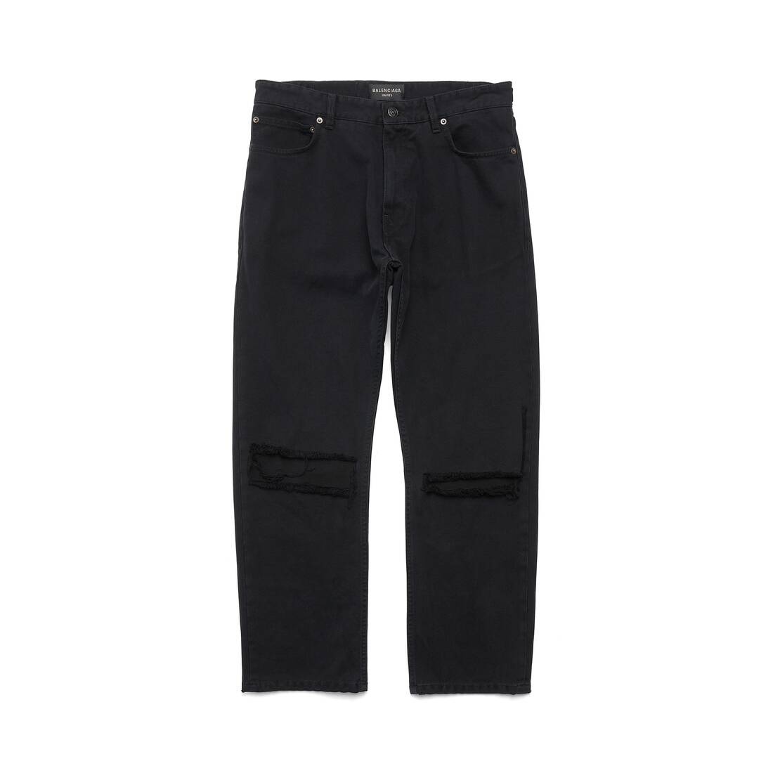 Loose Fit Buckle Pants in Black - 1