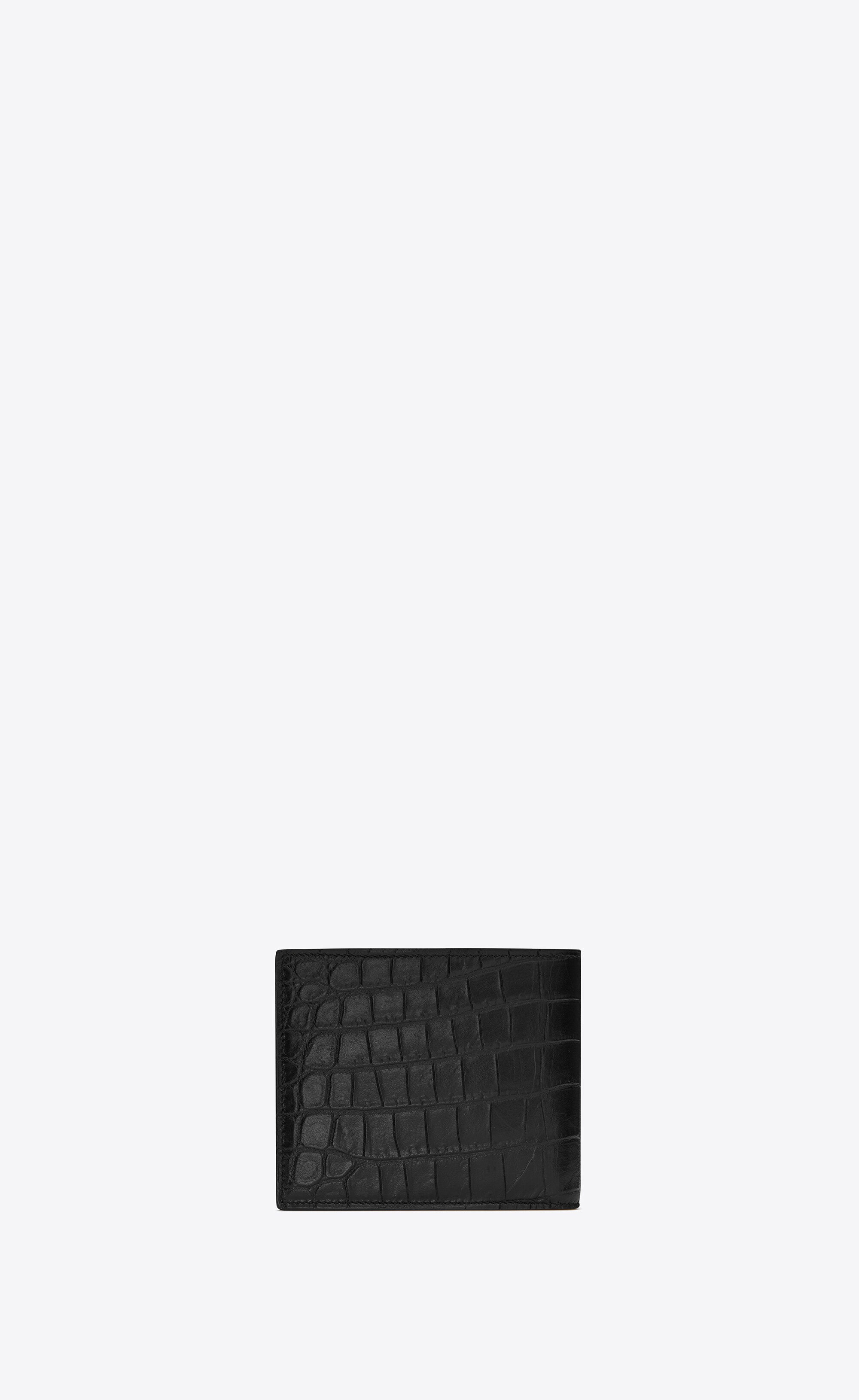 tiny monogram east/west wallet in crocodile-embossed leather - 2